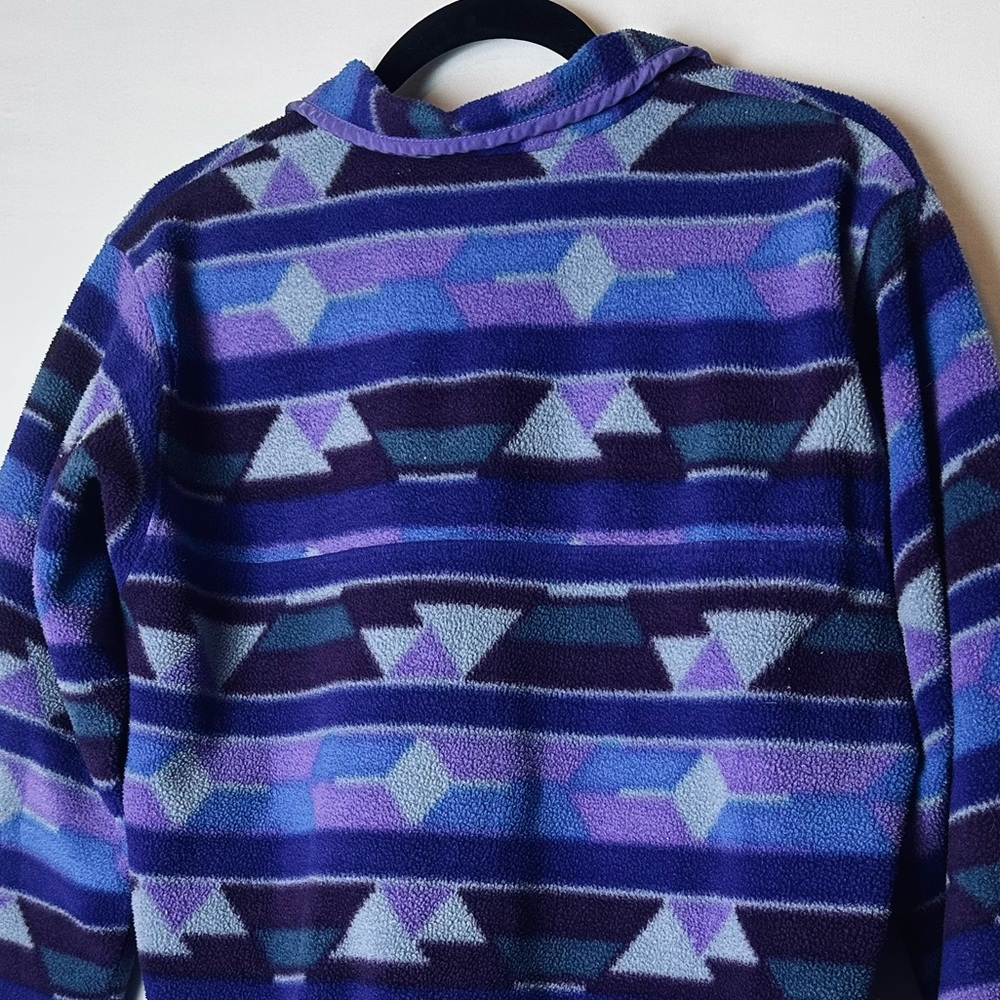 ❗️Patagonia Synchilla Women’s Purple Aztec 80s 1/4 Pullover Size Large Sweater - Picture 9 of 9